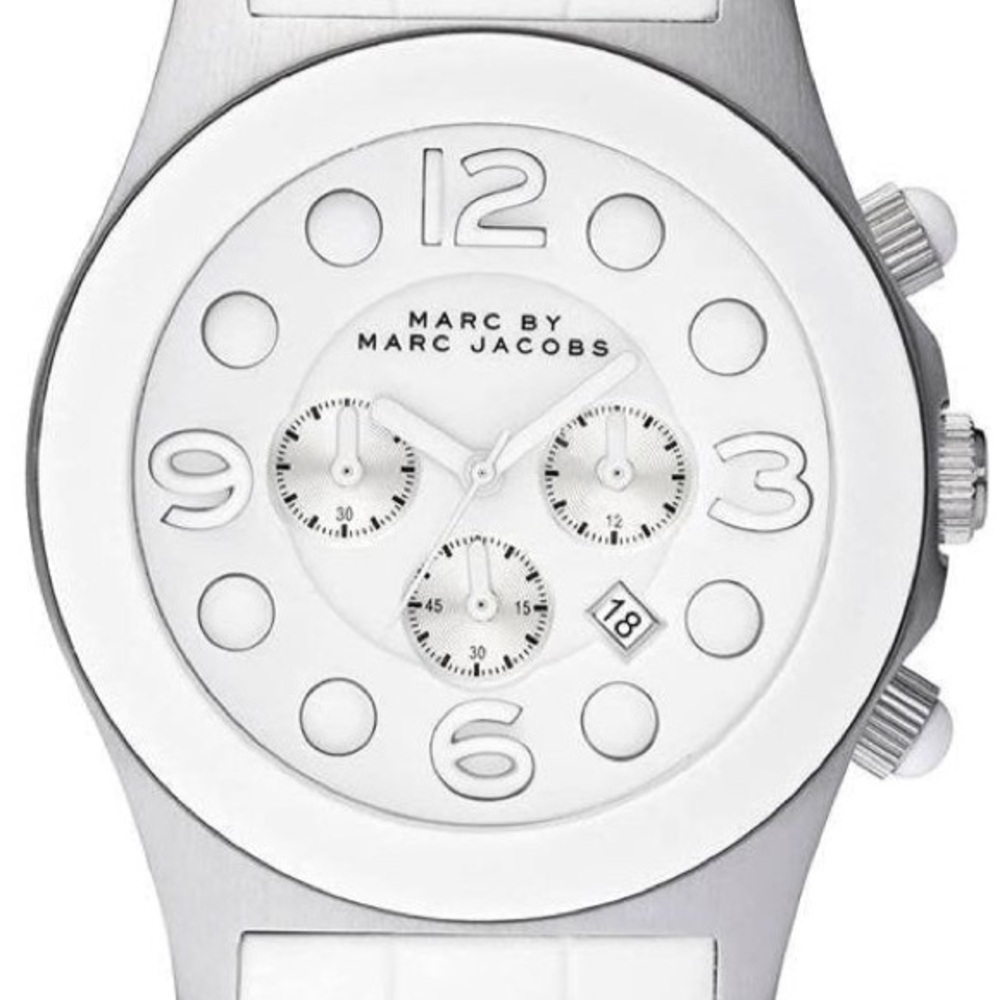 Marc Jacobs Pelly White Dial White Silicone Strap Watch